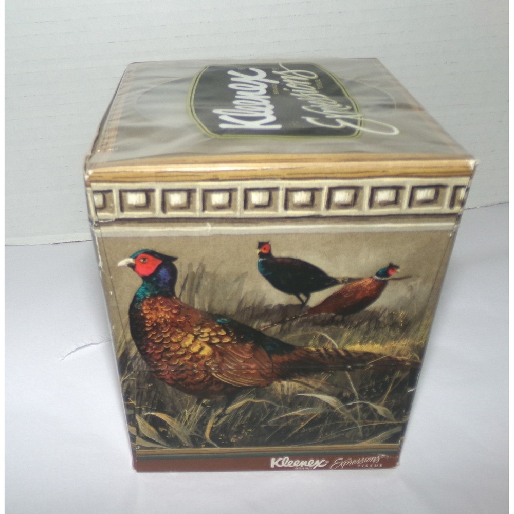 Vintage 1998 Kleenex Expressions Pheasant Bird Tissue Box Sealed 85 Count USA